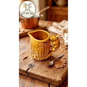 Ceramic Creamer/Jug with SquirrelHandle, Vintage Mid-Century Design